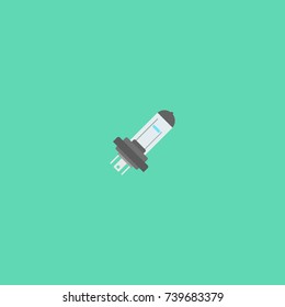 automotive headlight bulb isolated vector in turquoise background