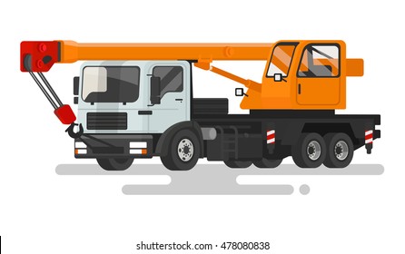 Automotive heavy crane on a white background. Vector illustration