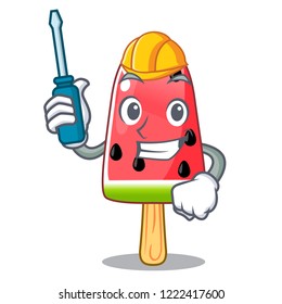 Automotive Ice cream watermelon on shape mascot