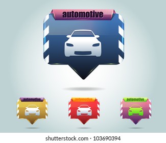 Automotive Icon Button Vector Design Multicolored