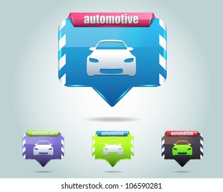 Automotive Icon Button Vector Design Multicolored