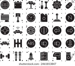 Automotive icon set illustration stock