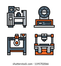 automotive icon set. vector set about industrial robot icons set.