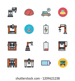 automotive icon set. vector set about speedometer, parking, car wash and car icons set.