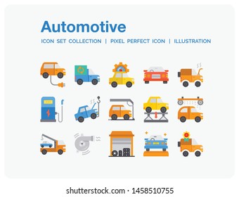 Automotive Icons Set. UI Pixel Perfect Well-crafted Vector Thin Line Icons. The illustrations are a vector.