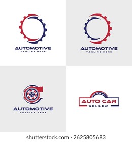 Conception de logo de l'industrie automobile collection d'engrenage pièces d'auto pièces de voiture piston 