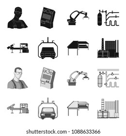 Automotive industry and other web icon in black,monochrome style.New technologies icons in set collection.