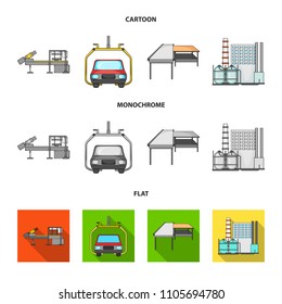 Automotive industry and other web icon in cartoon,flat,monochrome style.New technologies icons in set collection.