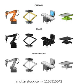 Automotive industry and other web icon in cartoon,black,monochrome style.New technologies icons in set collection.