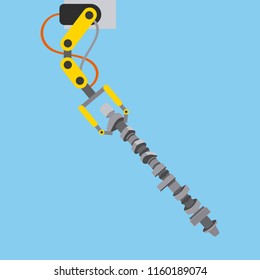 automotive industry robotic arm with connecting rod