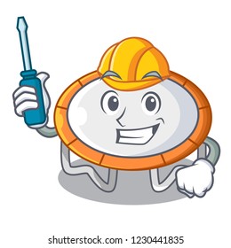 Automotive isolate on trampoline transparent shape mascot