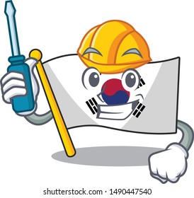 Automotive korean flag stored in character drawer