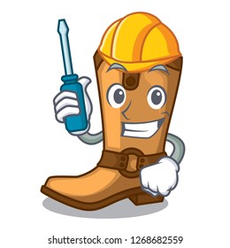 Automotive leather cowboy boots shape cartoon funny