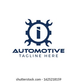 Automotive letter I Logo Design Vector Template. Motor Business Blue Alphabet Design I Vector Illustration