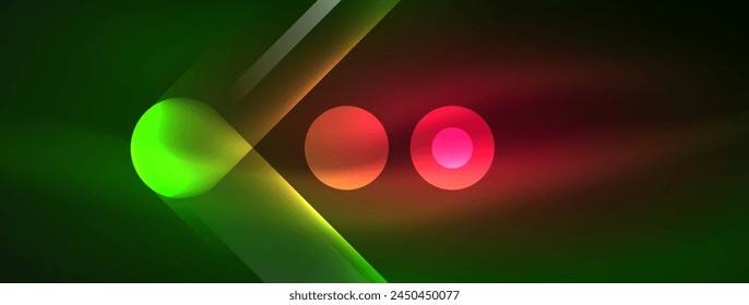 Evento de iluminación automotriz con círculos y líneas brillantes ámbar y magenta sobre un fondo verde. Macro Fotografía que captura el patrón azul eléctrico de autopartes