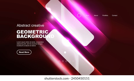 An automotive lighting gadget with glowing purple and violet lines on a dark background. The font resembles audio equipment, forming rectangles in magenta and electric blue hues