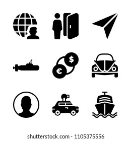 automotive, log, model and travel icons in Technology vector set. Graphics for web and design