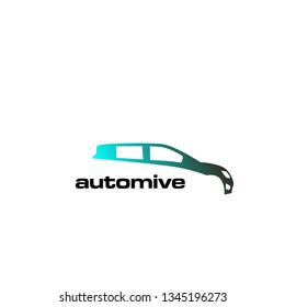 automotive logo with blue car design illustration