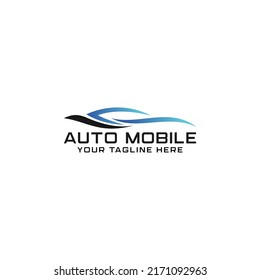 Automotive logo with a car shadow icon