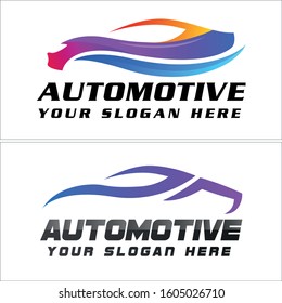 Automotive logo with car vector colorful line art modern logo suitable for service business provide paint transportation industrial