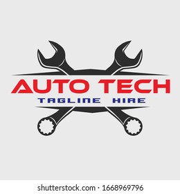 automotive logo concept. ring wrench logo concept