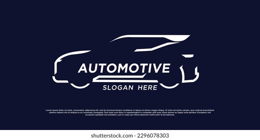 Logotipo de automoción con diseño de forma creativa de coches vectorial