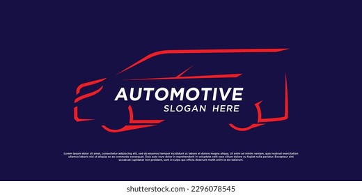 Automotive logo with creative car shape design vector