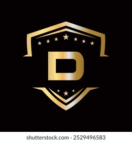 Automotive Logo Design On D Letter. Car Service Symbol