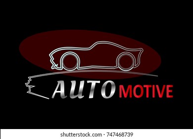 Automotive Logo design template, Lined pattern on a dark red backdrop. Automotive concept. Vector illustration design EPS10