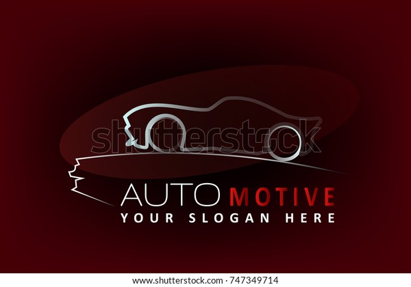 Automotive Logo design template, Lined pattern on a\
dark red backdrop. Automotive concept. Vector illustration design\
EPS10