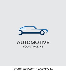 automotive logo design template vector, car with key repair icon 