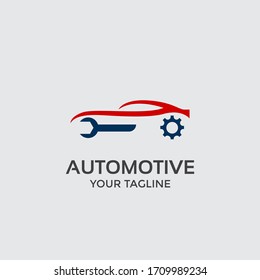 Automotive Logo Design Template Vector, Car With Key Repair Icon 