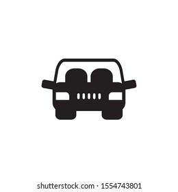 Automotive logo design with using car icon frontview vector illustration template