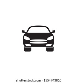 Automotive logo design with using car icon frontview vector illustration template