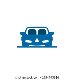 Automotive logo design with using car icon frontview vector illustration template