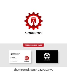 Automotive Logo, Free Business Card - Vector