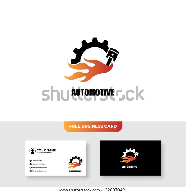 Automotive Logo, Free\
Business Card -\
Vector