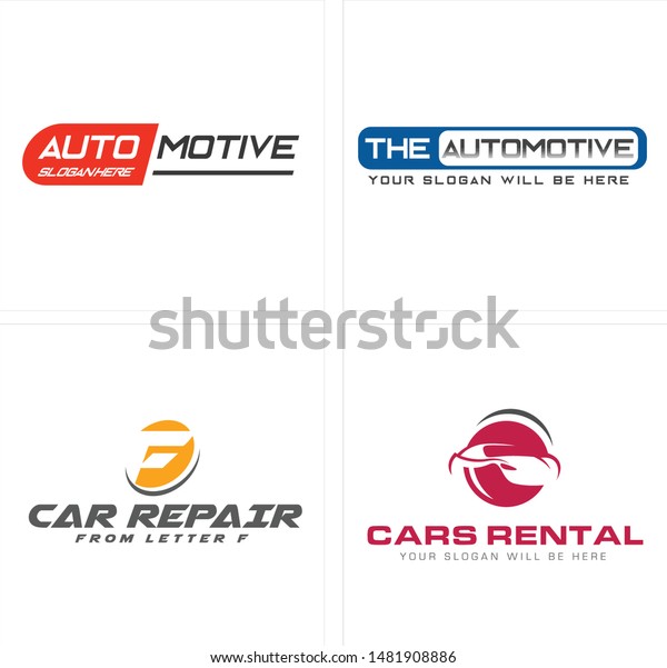 Automotive logo with letter F\
car outline  vector suitable for cars rental repair business\
workshop