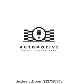 Automotive logo, with machinery backdrop