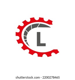 Automotive Logo On Letter L Concept. Car Repair Logotype and Mechanic Symbol Vector Template