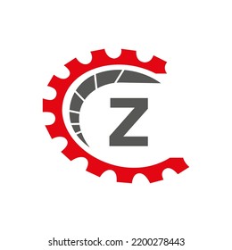 Automotive Logo On Letter Z Concept. Car Repair Logotype and Mechanic Symbol Vector Template