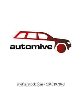 automotive logo with red car design illustration