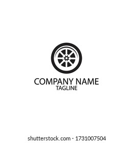 Automotive logo with wheel design elements. Can be used for icon.