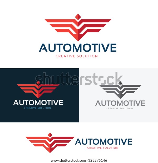 Automotive Logowing Logobirdeaglevector Logo Template Stock Vector