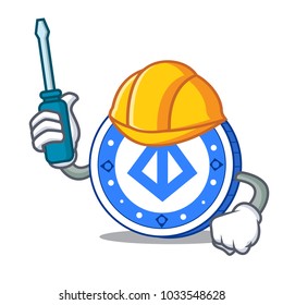 Automotive loopring coin mascot cartoon