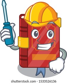 Automotive magic spell book in shape mascot