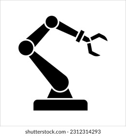 Automotive manufacturing activity and part such as robot hand, arm, computer control, production line, vector illustration on white background