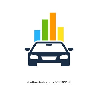 Automotive Market Stats Logo Design Template