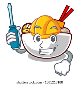Automotive meatballs are served in cartoon bowl