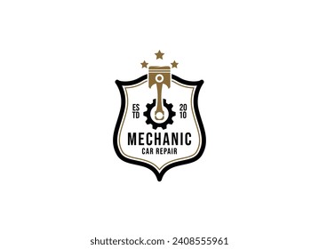 Automotive mechanic logo design. Mechanic services, auto repair logo. design template, vector illustration.